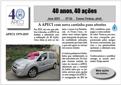 40 anos, 40 aes - N 2 - A APECI com nova carrinha para utentes