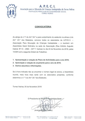 Convocatria | Assembleia Geral Ordinria