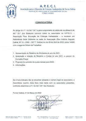 Convocatria - Assembleia Geral Ordinria